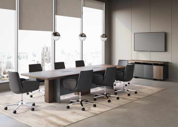 Переговорные столы на опорах из ЛДСП